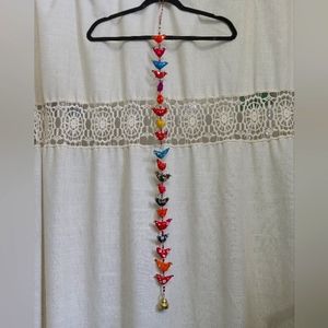 Handmade hanging prosperity hens with bell